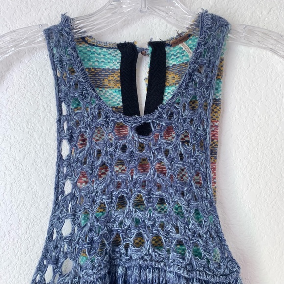 Free People Rare Hearts Stripe Knit Tunic Sz M - Picture 5 of 16